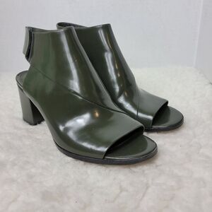 Vince Julianna Womens Size 6 Heel Shoe Ankle Strap Green Patent Leather Open Toe